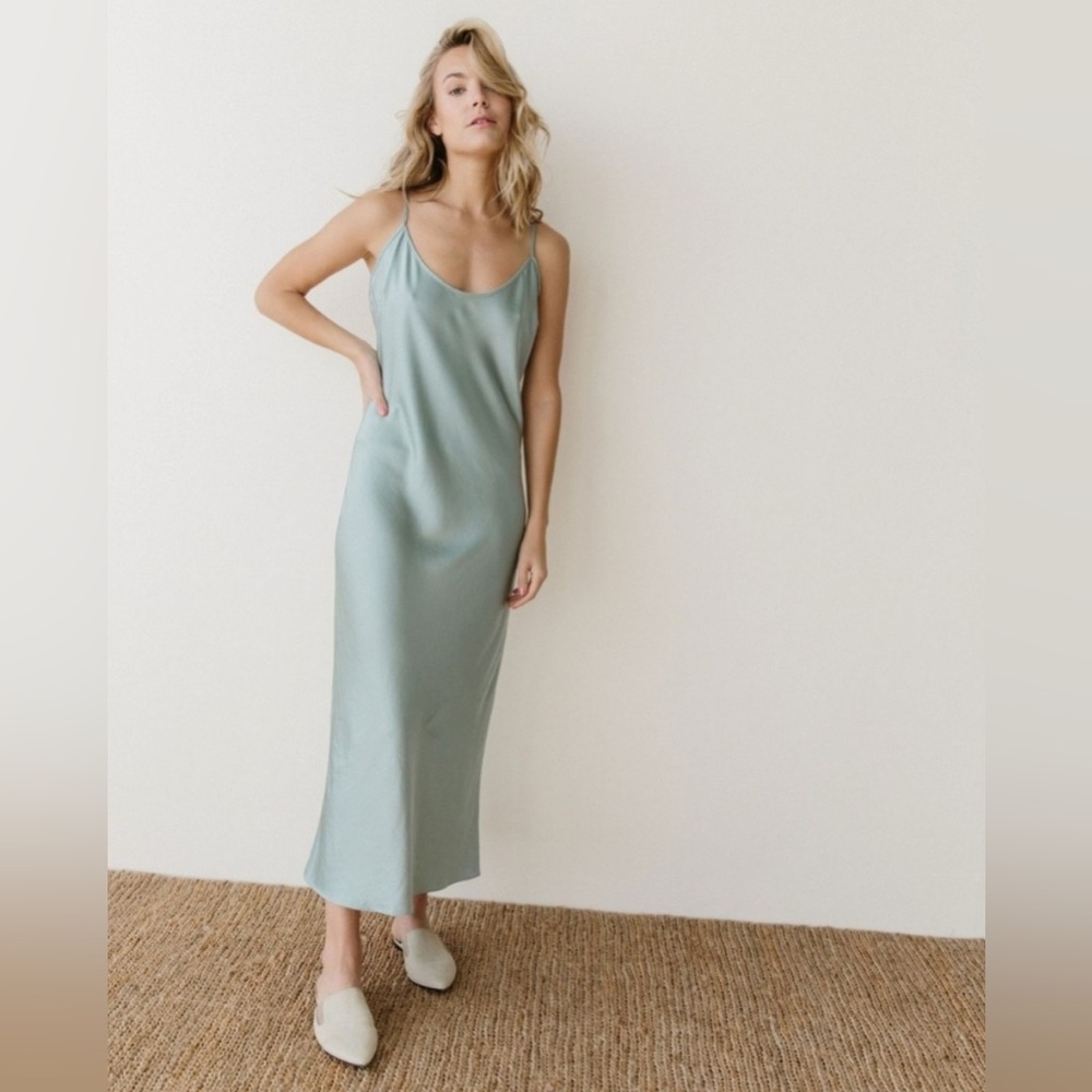 Jenni Kayne Everyday Bias Cut Satin Long Slip Dress